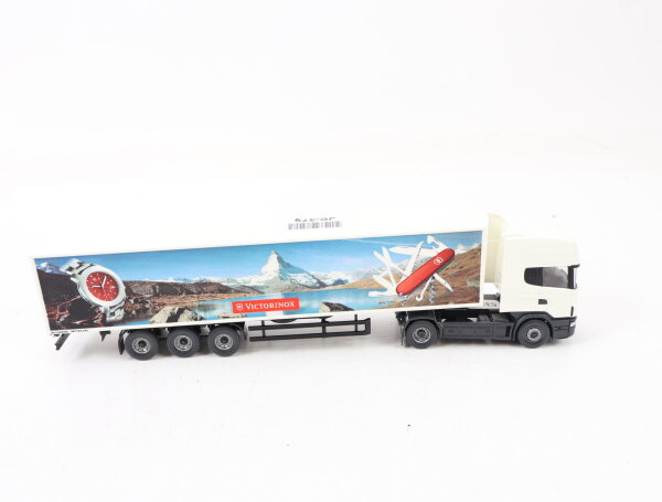 Wiking H0 5380744 Modellauto LKW Scania 144L Sattelzug Victorinox 1:87