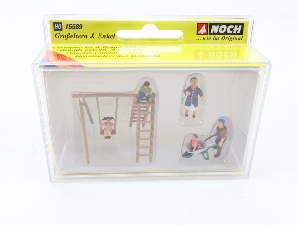 Noch H0 15589 Figuren-Set Großeltern und Enkel mit Schaukel