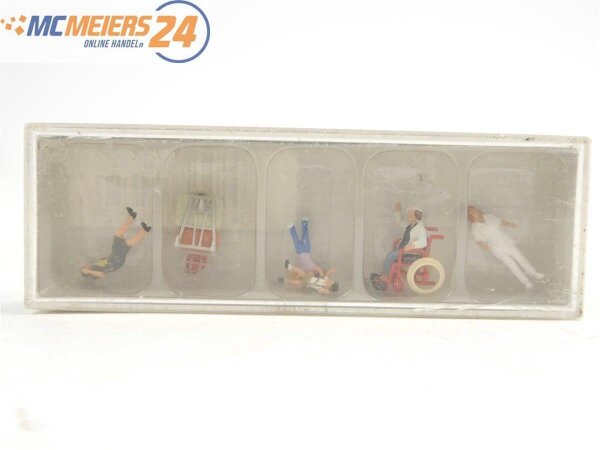 E474 Preiser H0 10465 Figurenset 5-tlg. Reisende mit Zubehör 1:87 *NEU*