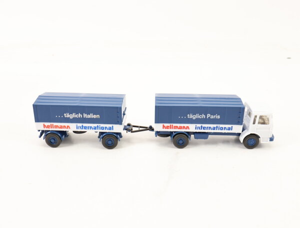 Wiking H0 Modellauto Werbemodell LKW Hängerzug MAN Hellmann Paris Italien 1:87