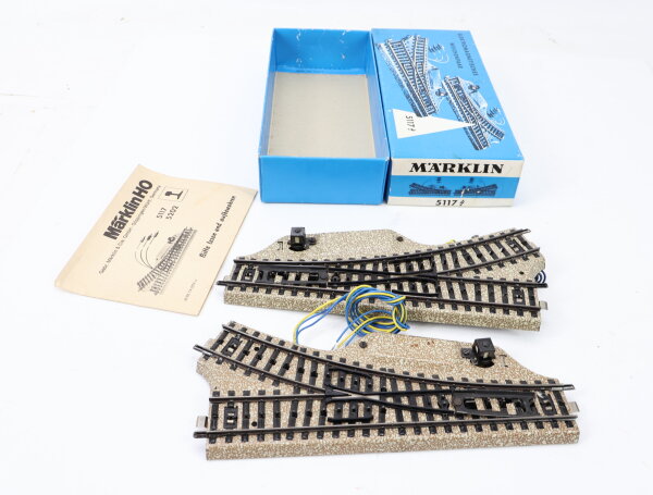Märklin H0 5117 Gleis M-Gleis Elektromagnetisches Weichenpaar in OVP