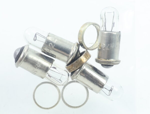 E1641 Fleischmann H0 66531 4x Ersatzteil FMZ-Glühlampe Stecksockel mit Ring 24V