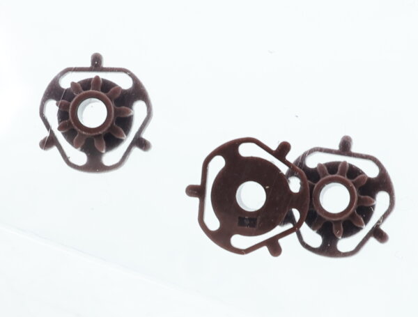 E1641 Fleischmann H0 564127 3x Ersatzteil Zahnrad Z=9 m. Feder - braun