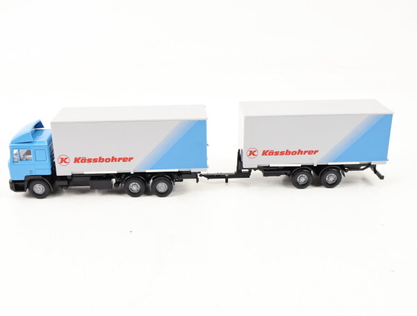 Wiking H0 59901 Modellauto LKW MAN F 90 Wechselkoffer-Lastzug "Kässbohrer" 1:87