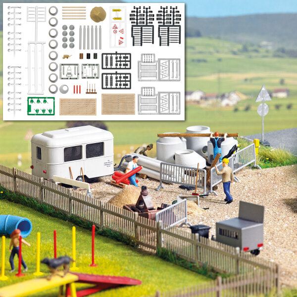Busch H0 1044 Ausgestaltungs-Set "Straßensanierung" mit vielen Decals