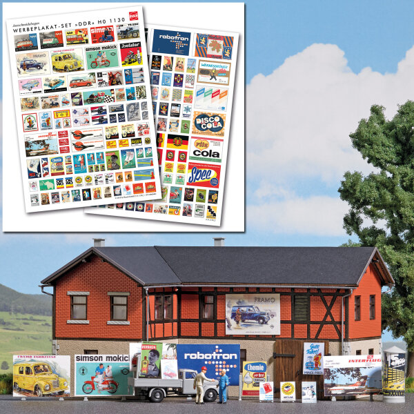 Busch H0 1130 Ausgestaltungs-Set "Werbeplakat" DDR Plakattafeln Litfass-Säulen