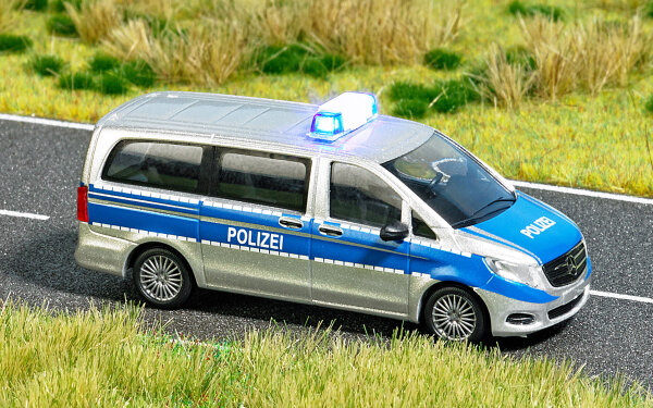 Busch H0 5597 Modellauto Mercedes-Benz V-Klasse "Polizei" mit Blinkschaltung
