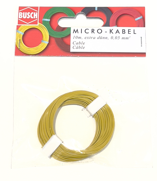 Busch 5791 Litze Micro-Kabel gelb 0,05 mm² Spezialkabel 10m | H0 N TT 1G 0 Z