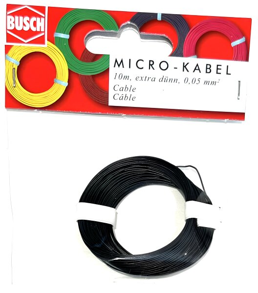 Busch 5795 Litze Micro-Kabel schwarz 0,05 mm² Spezialkabel 10m | H0 N TT 1G 0 Z