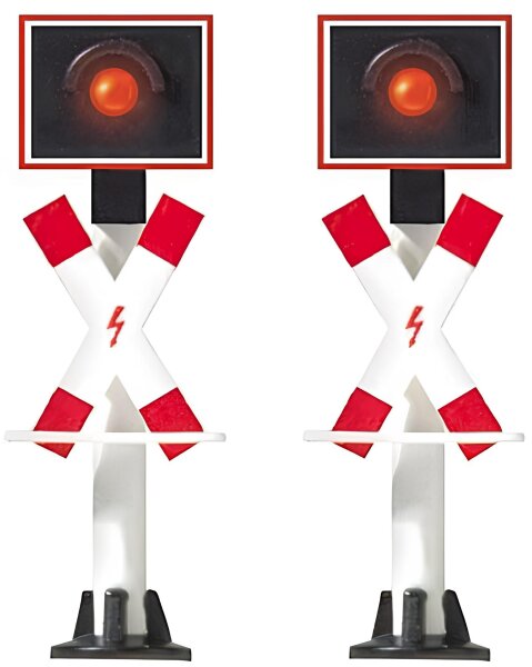 Busch Spur N 5951 Andreaskreuz Warnblinker Ergänzung-Set ohne Schaltung 1:160