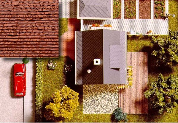 Busch H0 TT 7039 Dekoplatten: 2x Holzdielen Bodenbelag 210 x 148 mm