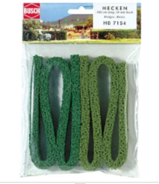 Busch H0 TT 7154 Struktur-Hecken hell- und mittelgrün 1m lang, 18mm hoch