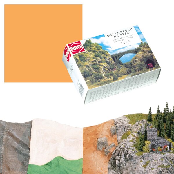 Busch 7195 Geländemörtel braun Spachtelmasse fein Geländegestaltung 500g