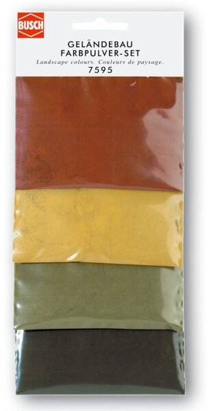 Busch 7595 Geländebau-Farbpulver-Set 4-tlg. zum Färben von Mörteln 4 x 25g