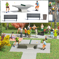 Busch H0 7843 Action Set: Tischtennis mit Figuren...