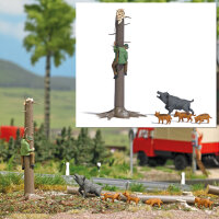 Busch H0 7958 Action Set: Verfolgt mit Figur und Tieren...