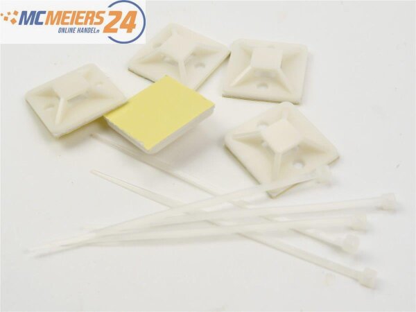 Kabelbinder-Set 10-tlg. Montagesockel Klebesockel 29 x 29 mm E488