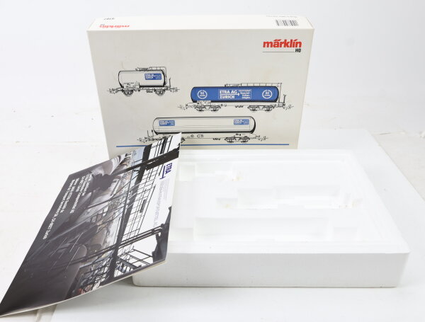 Märklin H0 4787 Leerverpackung OVP für Güterwagen-Set Kesselwagen "Etra AG"