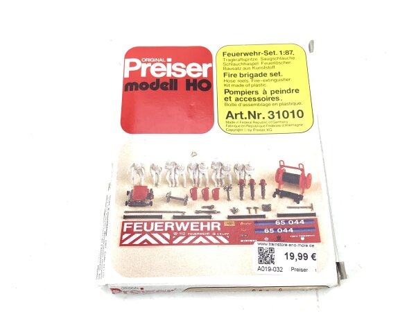Preiser 31010 H0 Feuerwehr-Bausatz Ausschmückungen Deko Feuerlöscher Schläuche