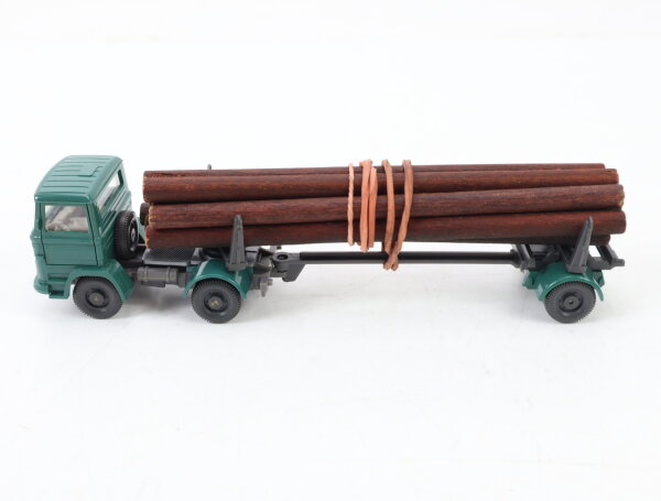 Wiking H0 725/3 Modellauto LKW Langholztransporter MB 1317 patinagrün 1:87