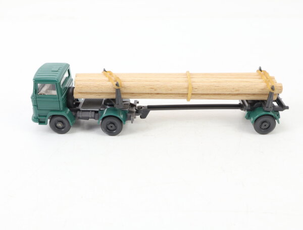 Wiking H0 725/3 Modellauto LKW Langholztransporter MB 1317 patinagrün 1:87