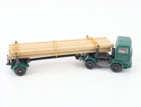 Wiking H0 725/3 Modellauto LKW Langholztransporter MB 1317 patinagrün 1:87