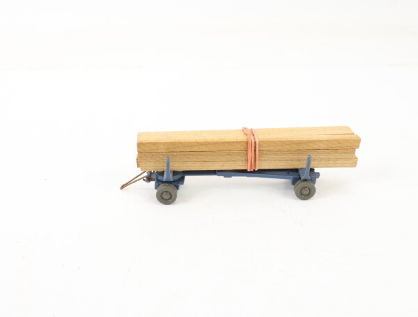 Wiking H0 509/3 Modellauto Langholzanhänger (Typ 1) mattgraublau 1:87