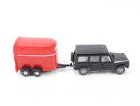 Wiking H0 Modellauto Werbemodell PKW MB 230 mit Pferdetransporter Westfalia 1:87