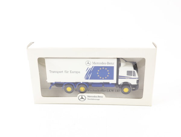 Wiking H0 57351 Modellauto Wechselkoffer LKW MB 2938 Transport für Europa 1:87