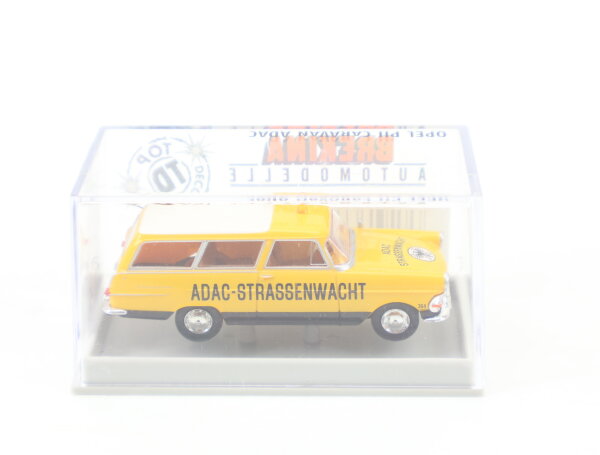 Brekina H0 20116 Modellauto PKW Opel PII Caravan ADAC Gelb 1:87