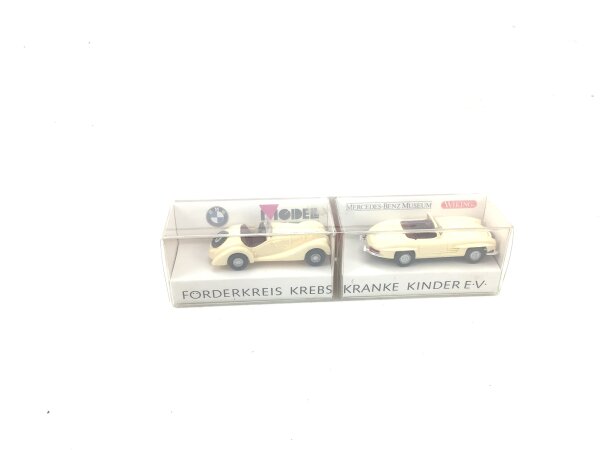 Wiking H0 Modellauto Werbemodell PKW MB Roadster 300 SL BMW 328 Förderkreis 1:87