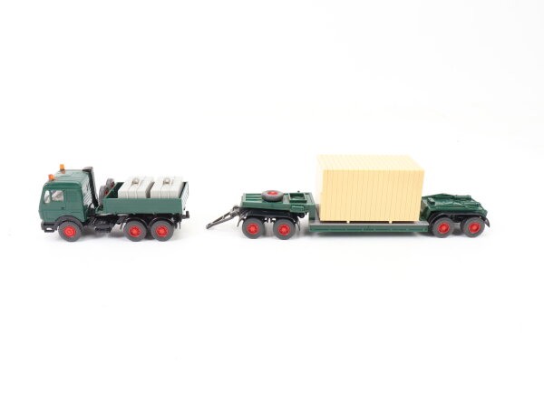 Wiking H0 504/1 Modellauto LKW Schwerlastzug MB 3850S kieferngrün 1:87