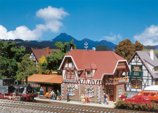 Faller H0 131377 Gebäude Bausatz Bahnhof Burgdorf 250 x 112 x 123 mm