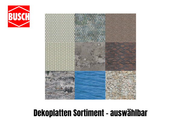 Busch H0 TT Dekoplatten (2 Stück) 210 x 148, 0,6 mm dick | auswählbar