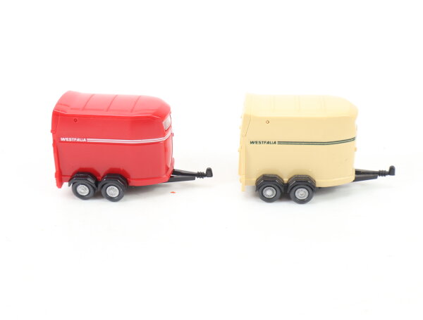 Wiking H0 Modellauto 2x Pferdeanhänger Westfalia 1:87