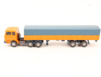 Wiking H0 735/1A Modellauto LKW Pritschen Sattelzug MB 2223 gelborange 1:87