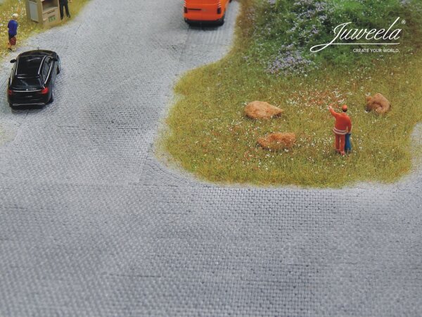 Juweela 28274 H0 FLEXYWAY Pflasterstraße Altstadt Kopfsteinplatz 32x18cm 1:87