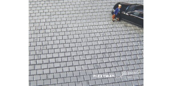 Juweela H0 28280 FLEXYWAY Gehweg Platten 40x40 grau hell, 2 Segm.1:87