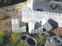 Juweela 28331 H0 Betonblöcke Baustein Noppen 8er/4er - 40+20x 1:87