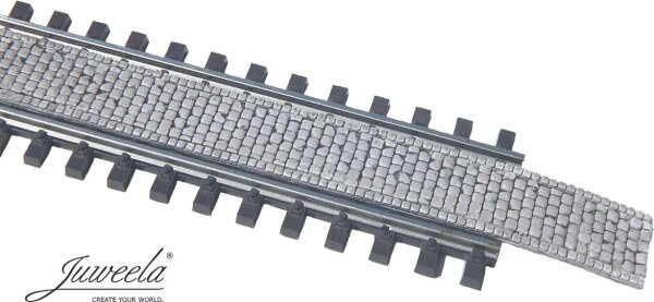 Juweela 28375 H0 FLEXYWAY Gleiszwischenraum Altstadt Kopfstein, 6x 1:87