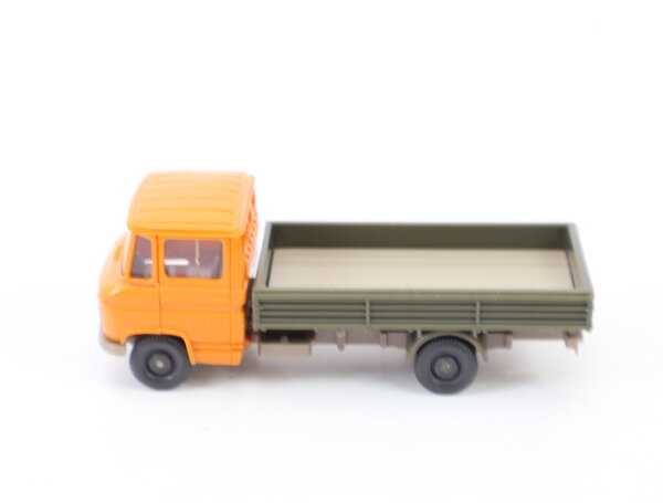 Wiking H0 641/1W Modellauto LKW MB L 408 Pritsche gelborange olivgrau ~ 1:87