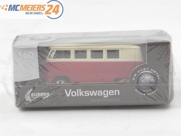 Super9 52221W Modellauto PKW Volkswagen VW T1 Bus beige-rot 1:60 *NEU* E488