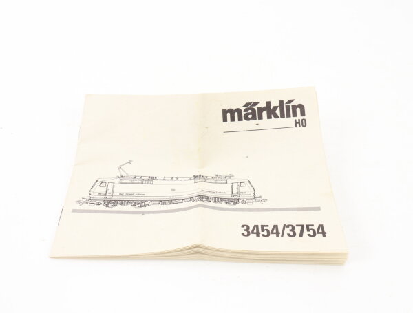 Märklin H0 3454/3754 Beschreibung Anleitung für Elektrolok "AEG" BR 120 002-1 DB