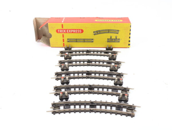 Trix Express H0 719 Gleismaterial 5x Trenngleis gebogen Pappschwellen 24 Grad R1