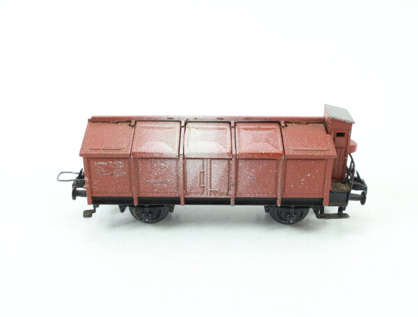 Trix Express H0 3424 Güterwagen Klappdeckelwagen mit Bremserhaus 80913 DB / Guss