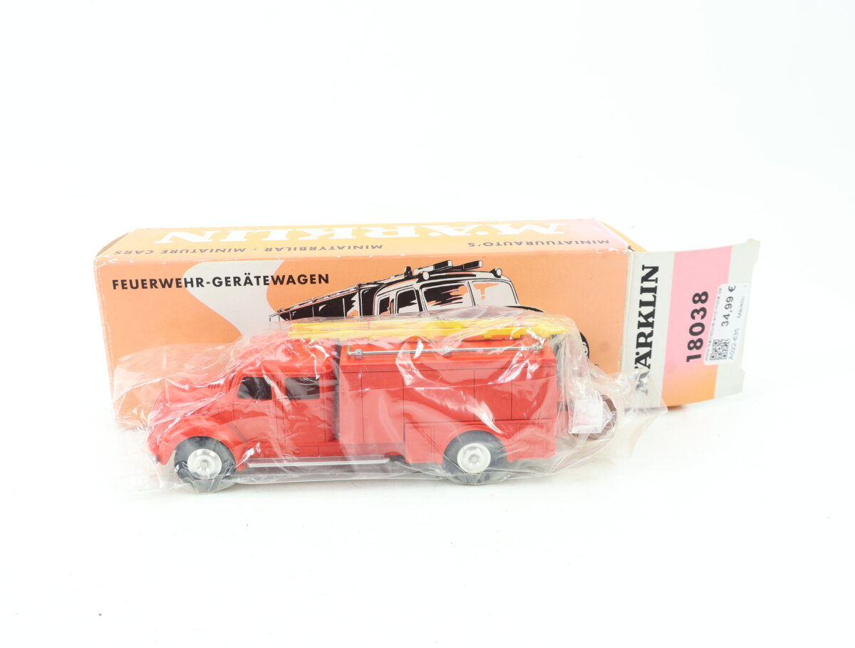 Camion De Pompiers Märklin Magirus 8023 – Ancien – Métal Rouge – Avec Boîte