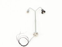 Spur H0 Lampe Bogenleuchte 2-flammig grau mit Fuß 1:87