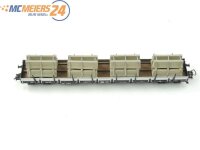 Fleischmann H0 5287 8701 K Güterwagen Rungenwagen mit Beton Fahrbahnteiler E554