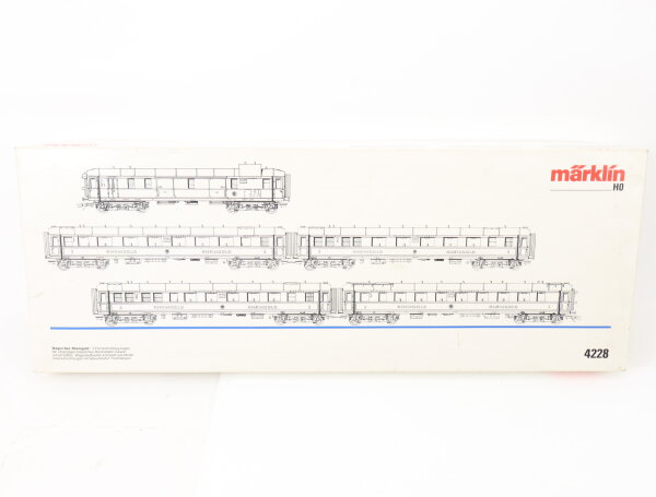 Märklin H0 4228 Personenwagen-Set 5-tlg. Schnellzugwagen Rheingold / Licht NEM