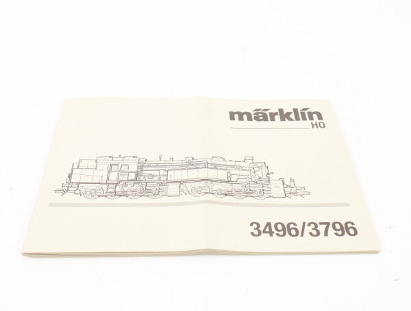 Märklin H0 3496/3796 Beschreibung Anleitung für Dampflok Tenderlok BR 96 017 DB